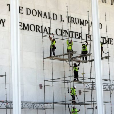 Trump’s name removed from Kennedy Center building and website